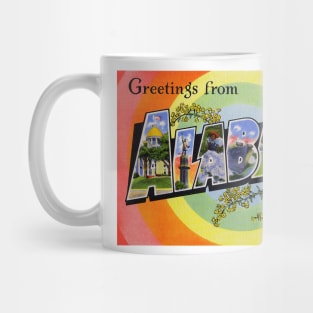 Greetings from Alabama - Vintage Large Letter Postcard Mug